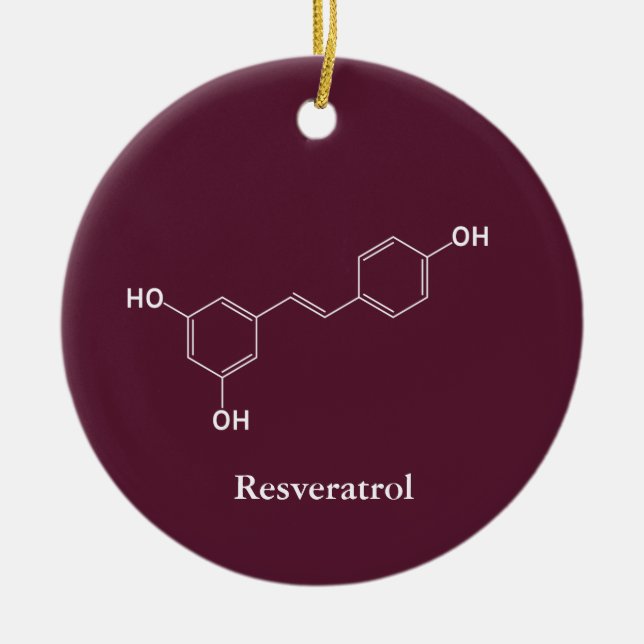Resveratrol Wine Molecule Chemistry Science Ceramic Tree Decoration (Front)