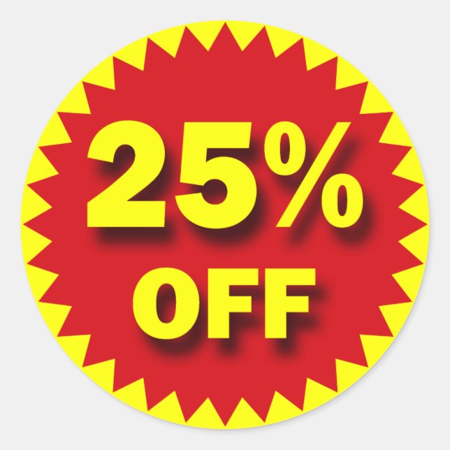 RETAIL BADGE - 25% OFF CLASSIC ROUND STICKER (Front)