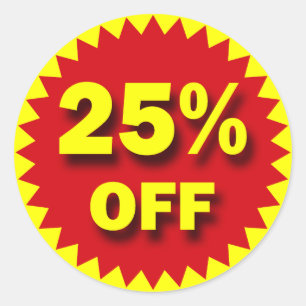 RETAIL BADGE - 25% OFF CLASSIC ROUND STICKER