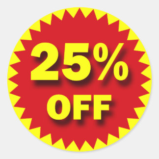 RETAIL BADGE - 25% OFF CLASSIC ROUND STICKER