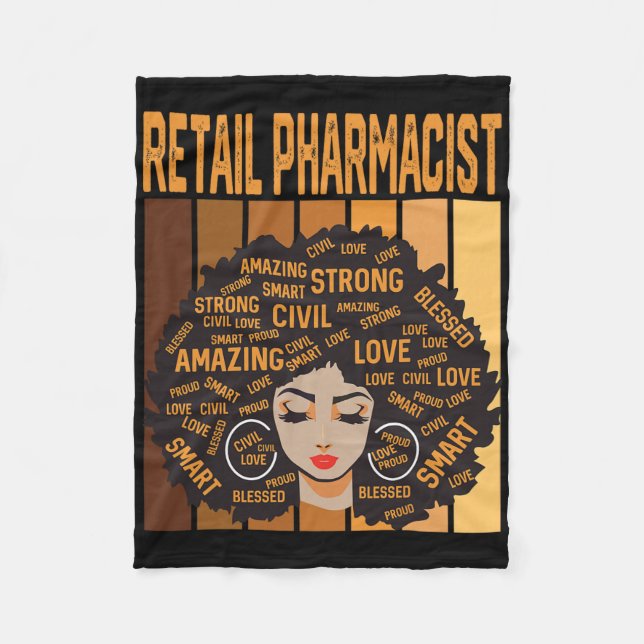 Retail Pharmacist Powerful Black History Month Bla Fleece Blanket (Front)