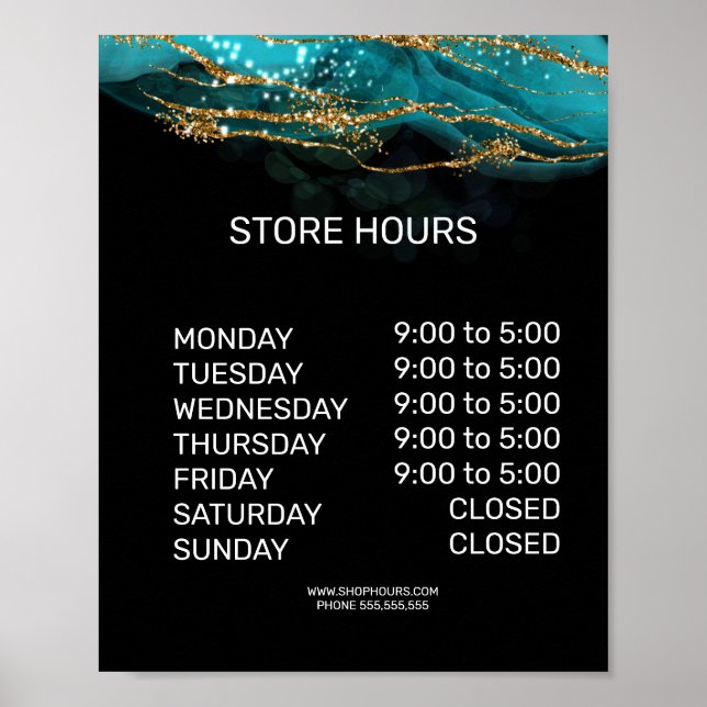 Retail store opening times sign (Front)
