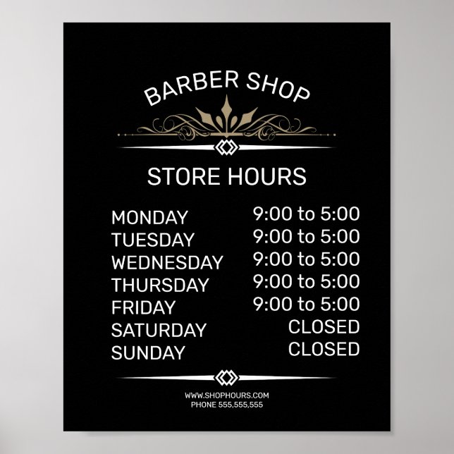 Retail store opening times sign (Front)