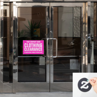 Retail store shop clearance business sign pink
