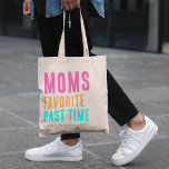 Retail Therapy MOM Tote Bag<br><div class="desc">Fun trendy Mum Tote Bag! Design features colourful text that reads 'MOMS FAVORITE PAST TIME'. Personalise by adding name.</div>