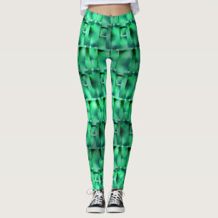 Retangulares shapes em diferente verde e manchado leggings