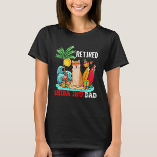 Retied Shiba Inu Dad Costume Retirement Funny Dog T-Shirt