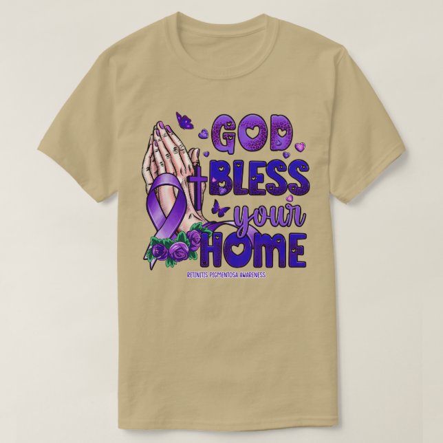 Retinitis Pigmentosa Awareness god bless faith hop T-Shirt (Design Front)