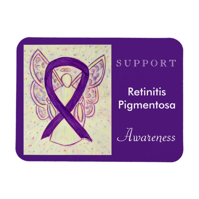 Retinitis Pigmentosa Awareness Ribbon Angel Magnet (Horizontal)
