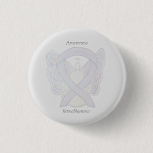 Retinoblastoma White Awareness Ribbon Angel Pin