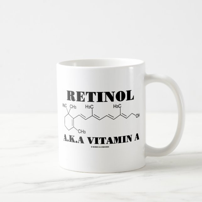Retinol A.K.A. Vitamin A (Retinol Molecule) Coffee Mug (Right)