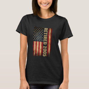 Retired 2005 Men Women Funny Retirement 2025 Ameri T-Shirt