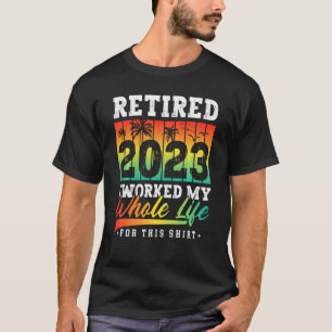 Retired 2023 Sunset Vintage Retirement Gifts Men H T-Shirt