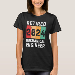 Retired 2024 Mechanical Engineer Vintage Retro Ret T-Shirt
