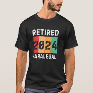 Retired 2024 Paralegal Vintage Retro Retirement T-Shirt
