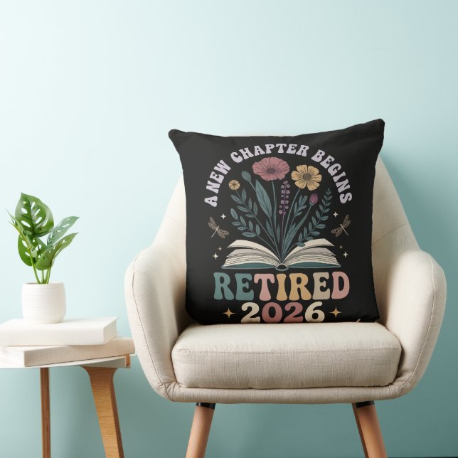 retired 2026 a new chapter begins cushion (Chair)