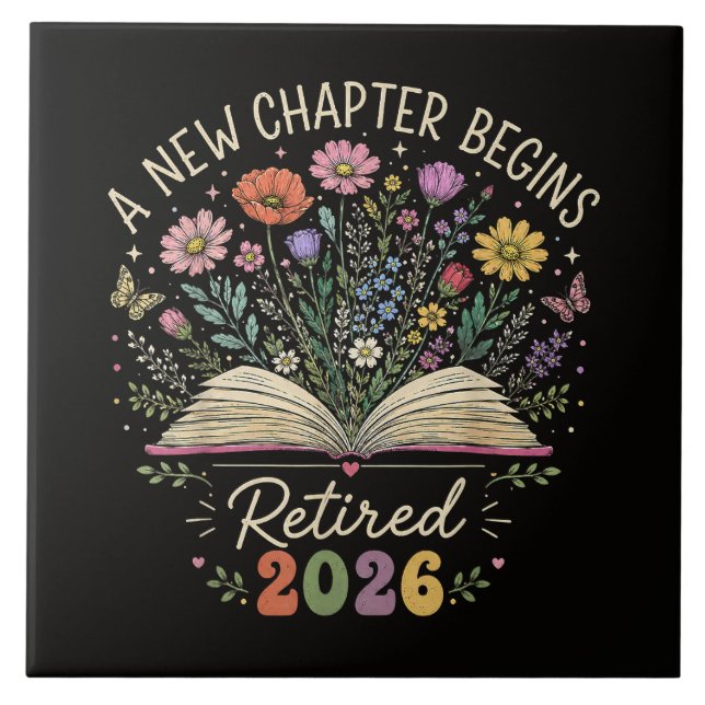 Retired 2026 A New Chapter Begins Retirement Tile (Front)