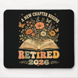 Retired 2026 A New Chapter Begins Retro Floral Mouse Pad
