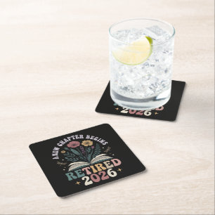 retired 2026 a new chapter begins square paper coaster