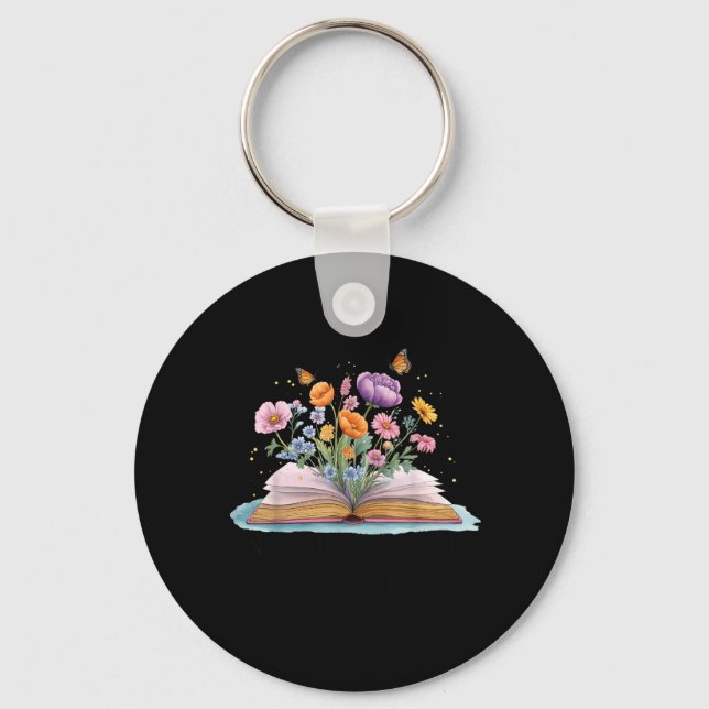 Retired 2026 Floral Book A New Chapter Begins Key Ring (Front)