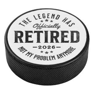 Retired 2026 not My Problem Anymore Vintage Retro Hockey Puck