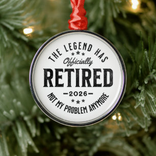 Retired 2026 not My Problem Anymore Vintage Retro Metal Tree Decoration
