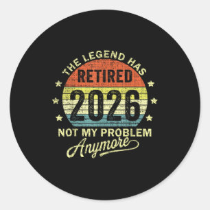 Retired 2026 Retirement 2026  Classic Round Sticker