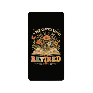 Retired A New Chapter Begins Retro Floral Book Label