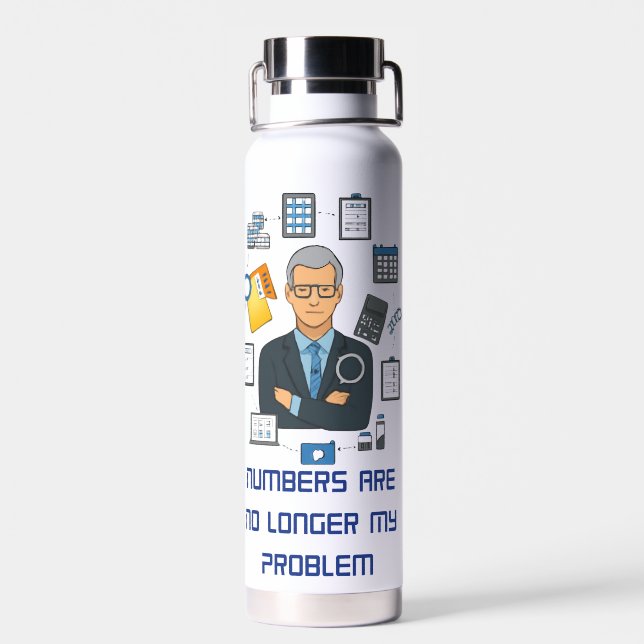 Retired Accountant Water Bottle Funny Gift  (Back)
