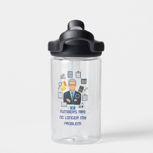 Retired Accountant Water Bottle Funny Gift  (Back)