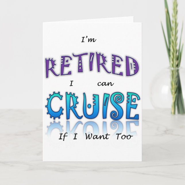 Retired and Cruising Fun in The Sun Holiday Card (Front)
