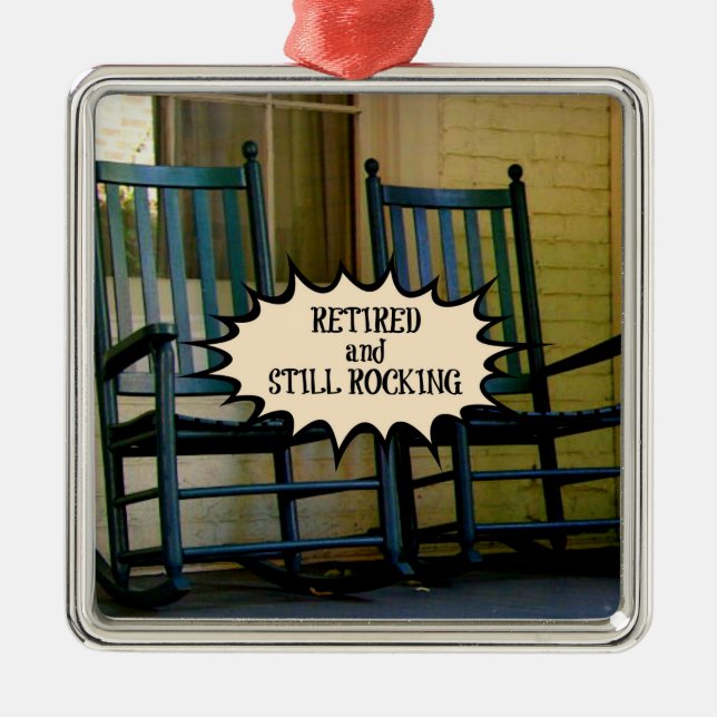 Retired and Still Rocking custom design Metal Tree Decoration (Front)