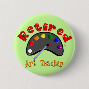 Retired Art Teacher 3D Embossed Style Pallet 6 Cm Round Badge