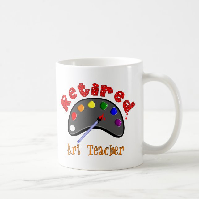 Retired Art Teacher 3D Embossed Style Pallet Coffee Mug (Right)