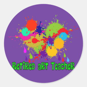 Retired Art Teacher Gifts Classic Round Sticker