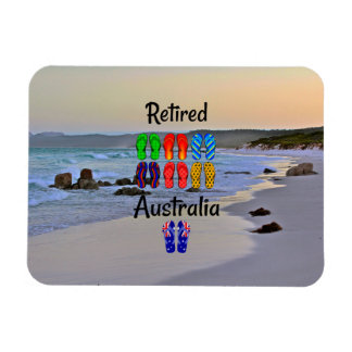 Retired--Australia, colourful flip-flops, Magnet