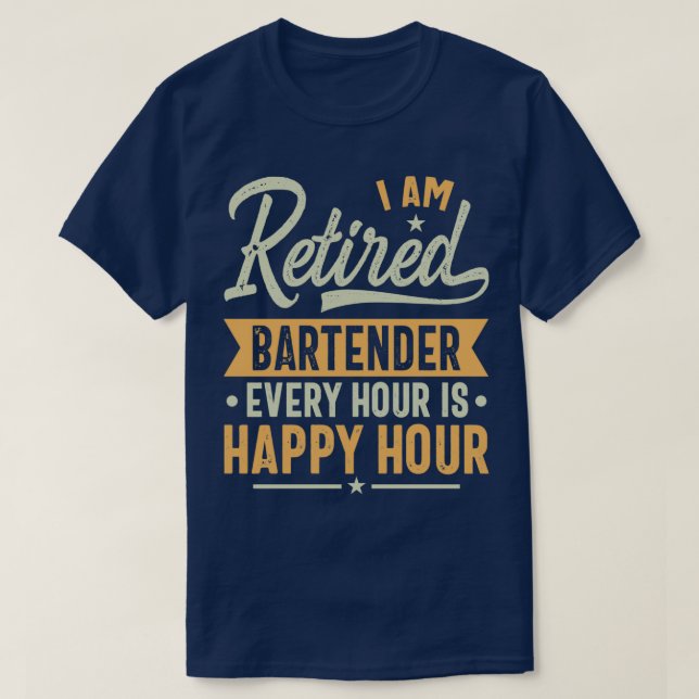 Retired Bartender Gift Ideas Bartender Retired Gif T-Shirt (Design Front)