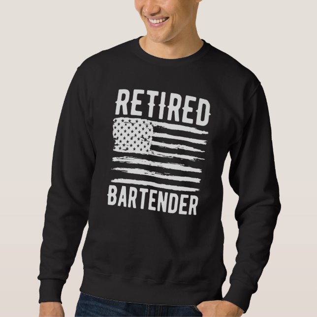 Retired Bartender Profession American Flag Premium Sweatshirt (Front)
