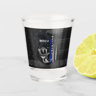 Retired Blue Thin Line Shot glass