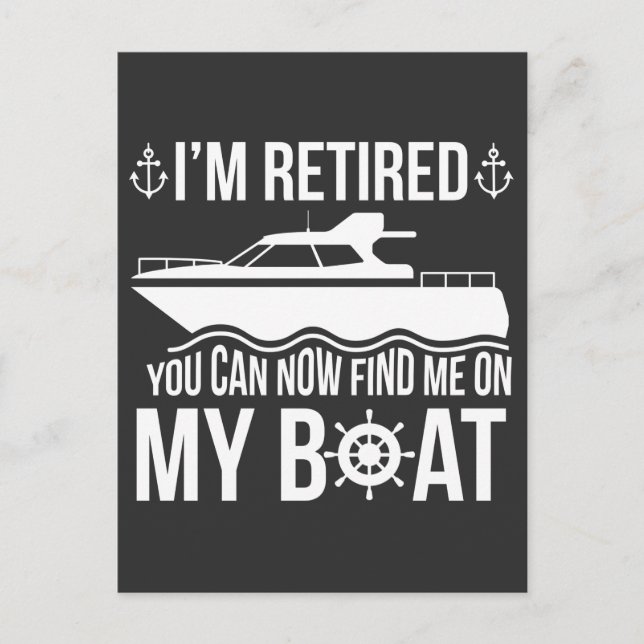 Retired Boat Lover Funny Captain Retirement Postcard (Front)