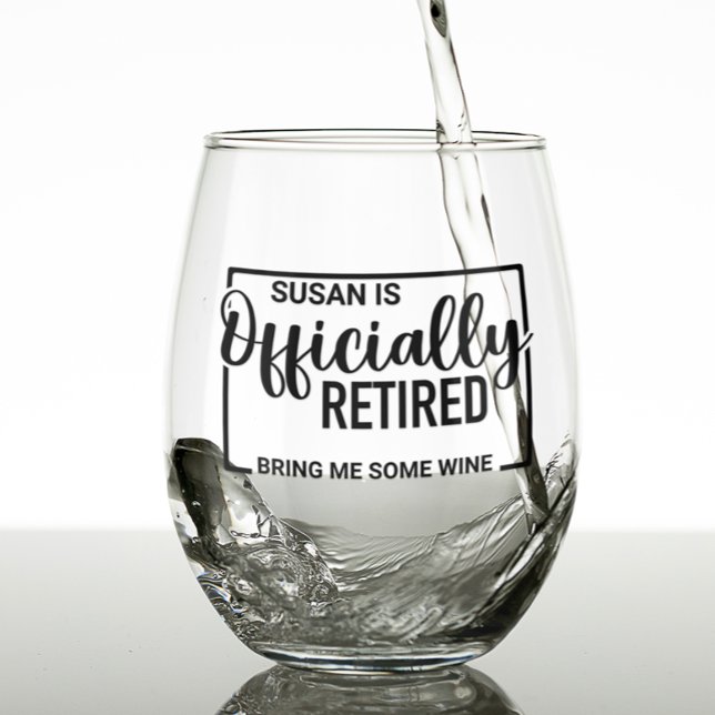 Retired Bring me Some Wine Personalised Stemless Wine Glass (Creator Uploaded)