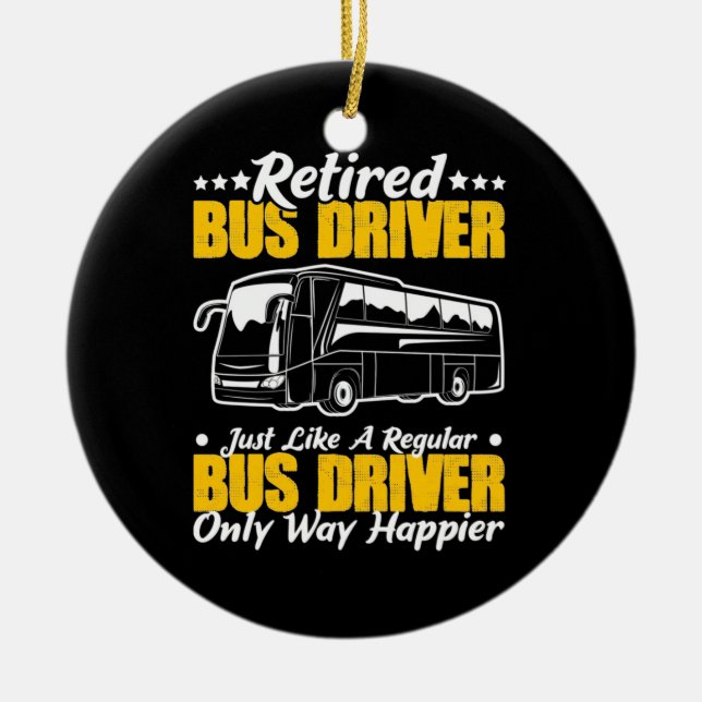 Retired Bus Driver Ceramic Tree Decoration (Front)