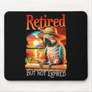 Retired But Not Expired Parrot Summer Vacation Ret Mouse Pad