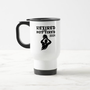 Retired but not tired retirement basketball sports travel mug