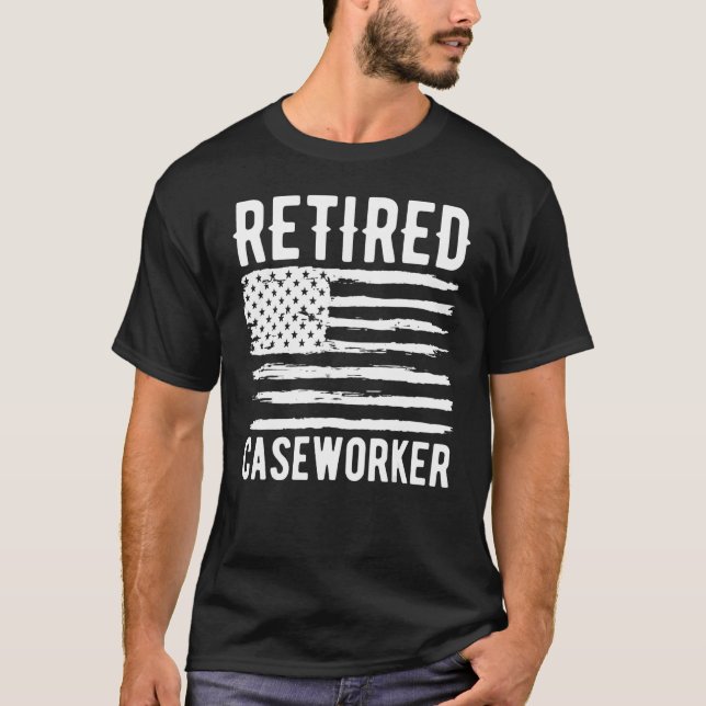 Retired Case Manager Profession American Flag T-Shirt (Front)