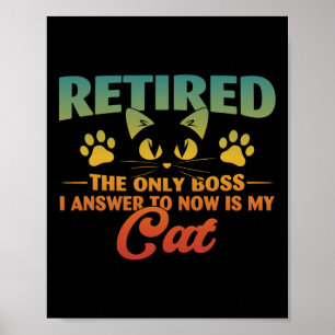 Retired Cat Funny Retirement 2024 Decoration Men W