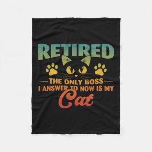 Retired Cat Funny Retirement 2024 Decoration Men W Fleece Blanket