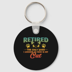 Retired Cat Funny Retirement 2024 Decoration Men W Key Ring