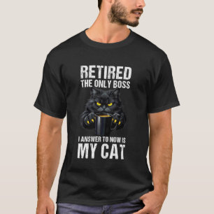 Retired Cat Funny Retirement Cat Mum Cat Lover Men T-Shirt