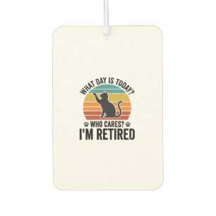Retired Cat Vintage Sunset Funny Quote T-Shirt Des Car Air Freshener